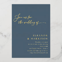 Elegante Minimalistische Moderne Donkerblauwe Scri