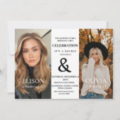 Elegante minimalistische moderne dubbele verjaarda kaart (Voorkant)