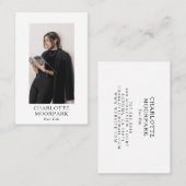Elegante minimalistische moderne foto visitekaartje (Voorkant / Achterkant)