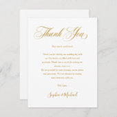 Elegante minimalistische moderne gouden script bru bedankkaart (Voorkant / Achterkant)