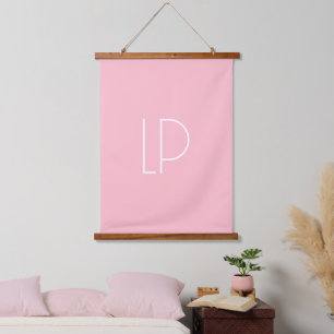 Elegante minimalistische moderne initiaal op paste hangend wandkleed