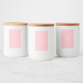 Elegante minimalistische moderne initiaal op paste voedselcontainer etiket (Flessen)