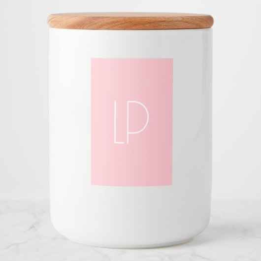 Elegante minimalistische moderne initiaal op paste voedselcontainer etiket (Voorkant)