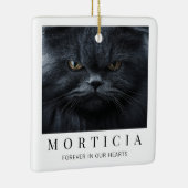 Elegante Minimalistische Moderne Kat Foto Herdenki Keramisch Ornament (Rechts)