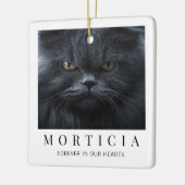 Elegante Minimalistische Moderne Kat Foto Herdenki Keramisch Ornament (Links)