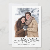Elegante minimalistische moderne kerst 2 foto feestdagenkaart (Voorkant)