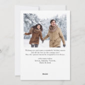 Elegante minimalistische moderne kerst 2 foto feestdagenkaart (Achterkant)