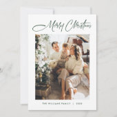 Elegante minimalistische moderne kerst 2 foto feestdagenkaart (Voorkant)