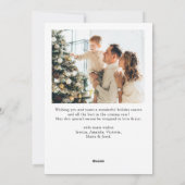 Elegante minimalistische moderne kerst 2 foto feestdagenkaart (Achterkant)