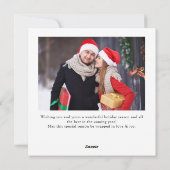 Elegante minimalistische moderne kerst 2 foto feestdagenkaart (Achterkant)