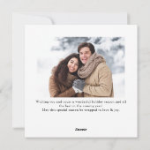 Elegante minimalistische moderne kerst 2 foto feestdagenkaart (Achterkant)