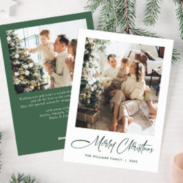 Elegante Minimalistische Moderne Kerst 2 Foto Feestdagenkaart