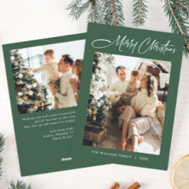Elegante Minimalistische Moderne Kerst 2 Foto Feestdagenkaart