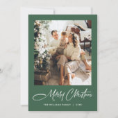 Elegante minimalistische moderne kerst 2 foto feestdagenkaart (Voorkant)