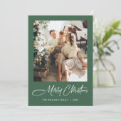 Elegante minimalistische moderne kerst 2 foto feestdagenkaart (Staand voorkant)