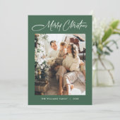 Elegante Minimalistische Moderne Kerst 2 Foto Feestdagenkaart (Staand voorkant)