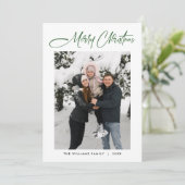 Elegante minimalistische moderne kerst 2 foto feestdagenkaart (Staand voorkant)