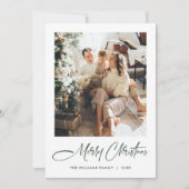 Elegante Minimalistische Moderne Kerst 2 Foto Feestdagenkaart (Voorkant)