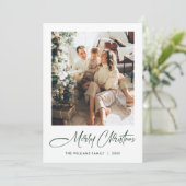 Elegante Minimalistische Moderne Kerst 2 Foto Feestdagenkaart (Staand voorkant)