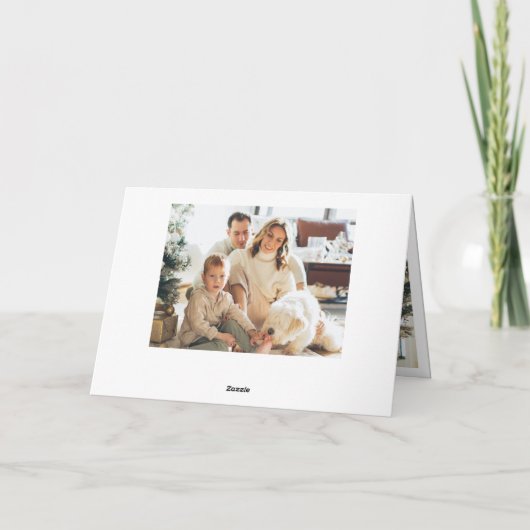 Elegante minimalistische moderne kerst 3 foto feestdagen kaart (Achterkant)