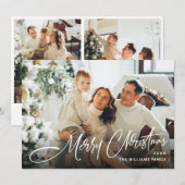 Elegante minimalistische moderne kerst 3 foto feestdagenkaart (Voorkant / Achterkant)