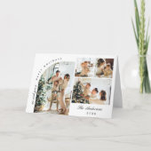 Elegante minimalistische moderne kerst 6 foto feestdagen kaart (Voorkant)