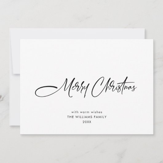 Elegante minimalistische moderne kerstgroet feestdagenkaart (Voorkant)