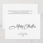 Elegante minimalistische moderne kerstgroet feestdagenkaart (Voorkant / Achterkant)