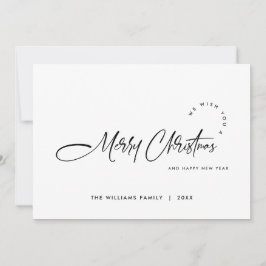 Elegante minimalistische moderne kerstgroet feestdagenkaart