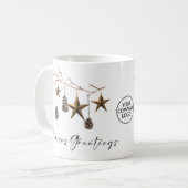 Elegante minimalistische moderne kerstvakantie koffiemok (Voorkant links)