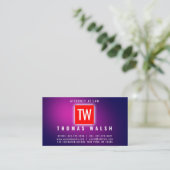 Elegante Minimalistische Moderne Kip Paars Blauw O Visitekaartje (Staand voorkant)