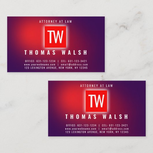 Elegante Minimalistische Moderne Kip Paars Rode On Visitekaartje (Voorkant / Achterkant)