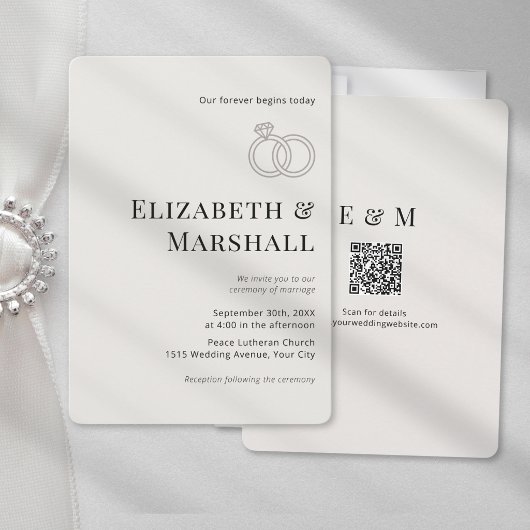 Elegante Minimalistische Moderne Klassieke QR-code Kaart