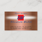 Elegante Minimalistische Moderne Koper op Gouden L Visitekaartje (Achterkant)