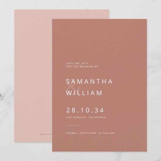 Elegante minimalistische moderne mix & match bruil save the date (Voorkant / Achterkant)