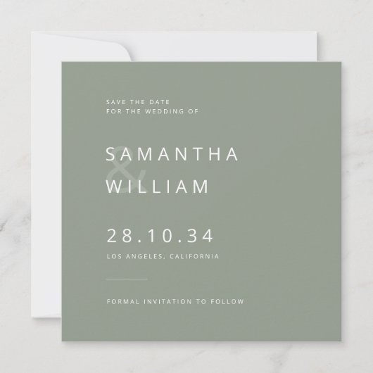 Elegante minimalistische moderne mix & match bruil save the date (Voorkant)