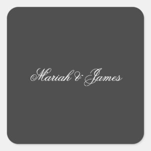 Elegante Minimalistische Moderne Namen Calligraphy Vierkante Sticker