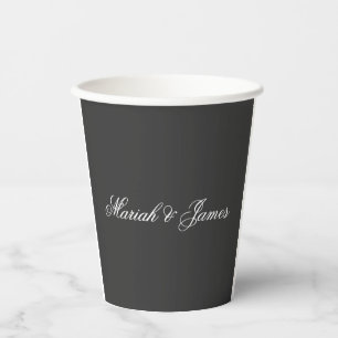 Elegante minimalistische moderne namen kalligrafie papieren bekers