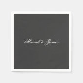 Elegante minimalistische moderne namen kalligrafie servet (Voorkant)