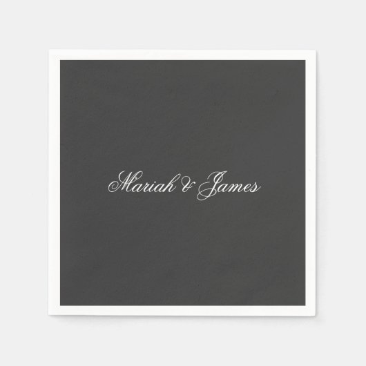 Elegante minimalistische moderne namen kalligrafie servet (Voorkant)