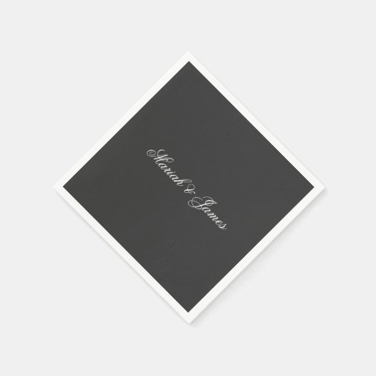 Elegante minimalistische moderne namen kalligrafie servet (Hoek)