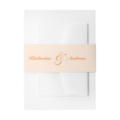 Elegante minimalistische moderne perzik monogram b uitnodigingen wikkel (Voorkant Voorbeeld)