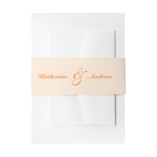 Elegante minimalistische moderne perzik monogram b uitnodigingen wikkel