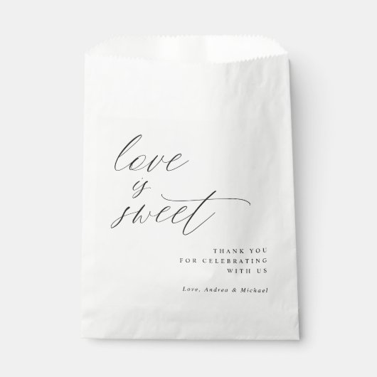 Elegante minimalistische moderne romantische bruil bedankzakje (Voorkant)