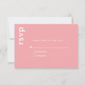 Elegante minimalistische moderne roze bruiloft Rea RSVP Kaartje (Voorkant)