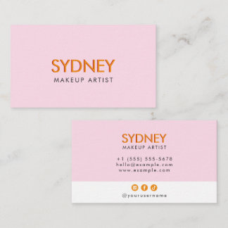 Elegante Minimalistische Moderne Roze Oranje Chic Visitekaartje