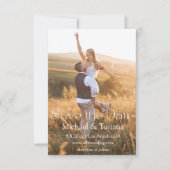 Elegante minimalistische moderne script boho paar  save the date (Voorkant)