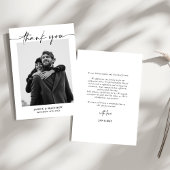 Elegante Minimalistische Moderne Script Foto Huwel Bedankkaart