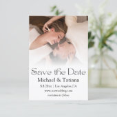 elegante minimalistische moderne script vervaagde save the date (Staand voorkant)