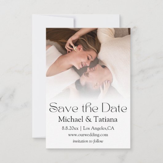 Elegante minimalistische moderne script vervaagde  save the date (Voorkant)